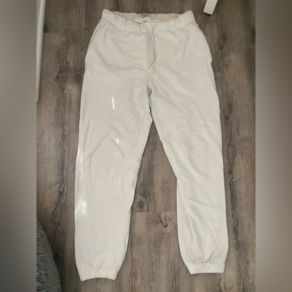 White organic cotton unisex Joggers from Elwood